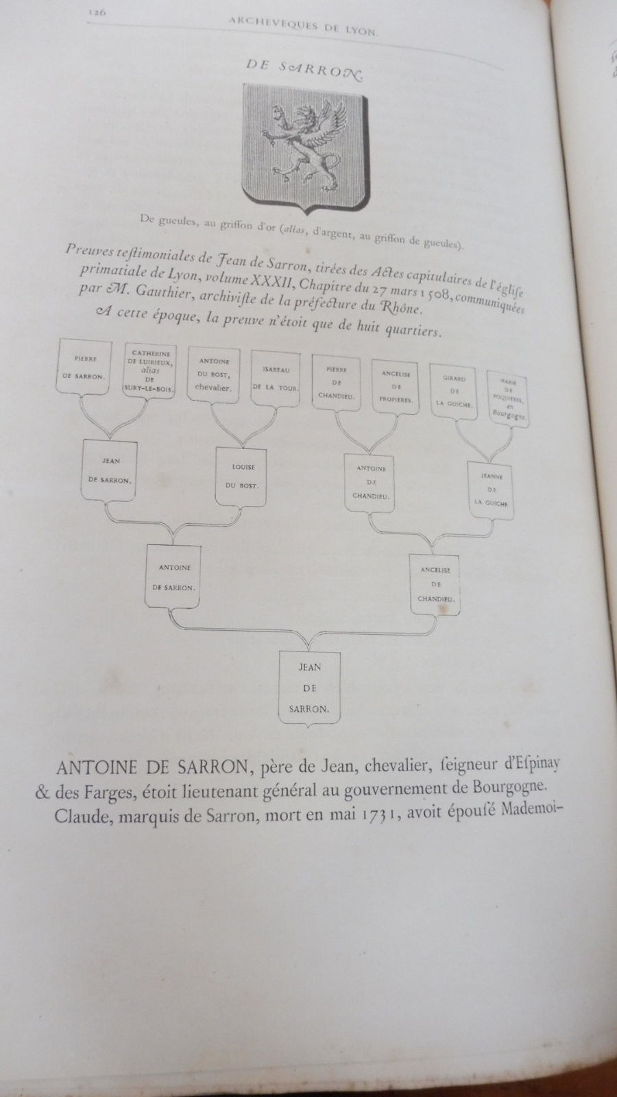 Recueil de docs. pour servir à l'histoire de l'ancien gouvernement de Lyon 1854