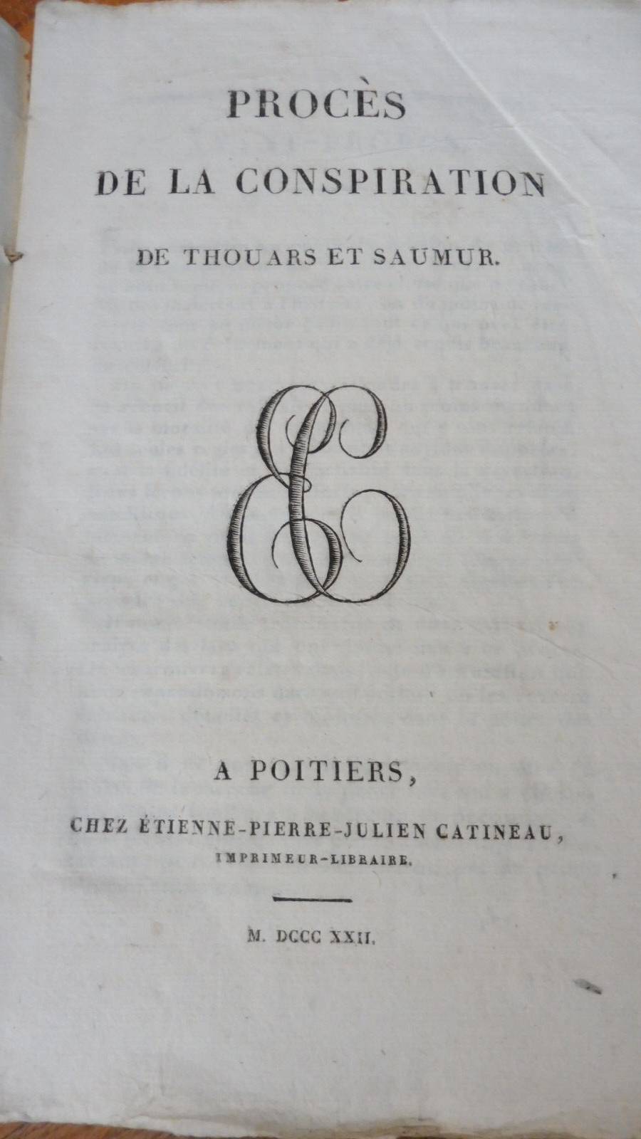 Procès de la Conspiration de Thouars et Saumur 1822