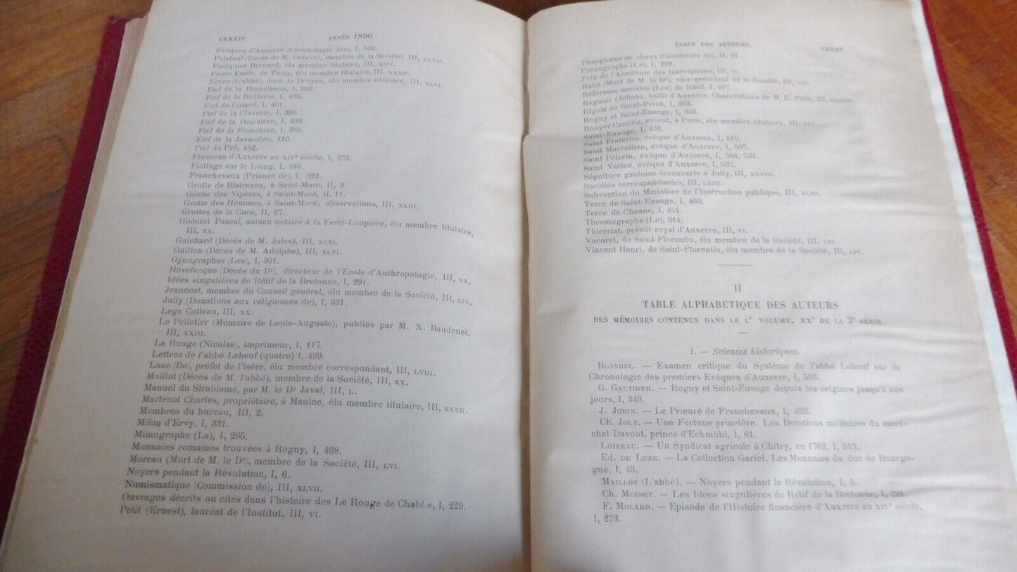Bulletin de la société des sciences de l'Yonne 1896