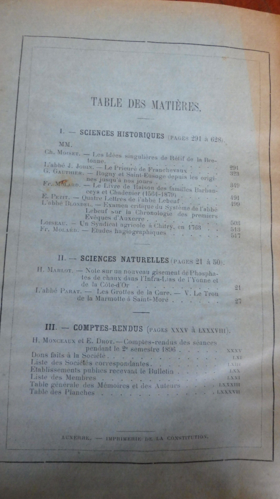 Bulletin de la société des sciences de l'Yonne 1896