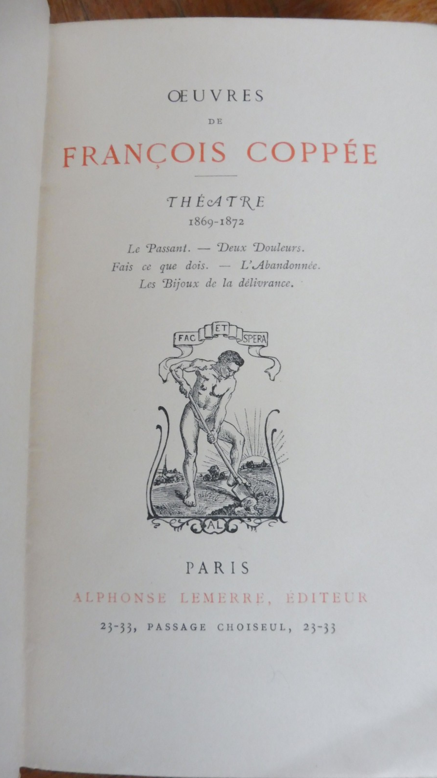 Théâtre de François Coppée 1896-1872 s.d.
