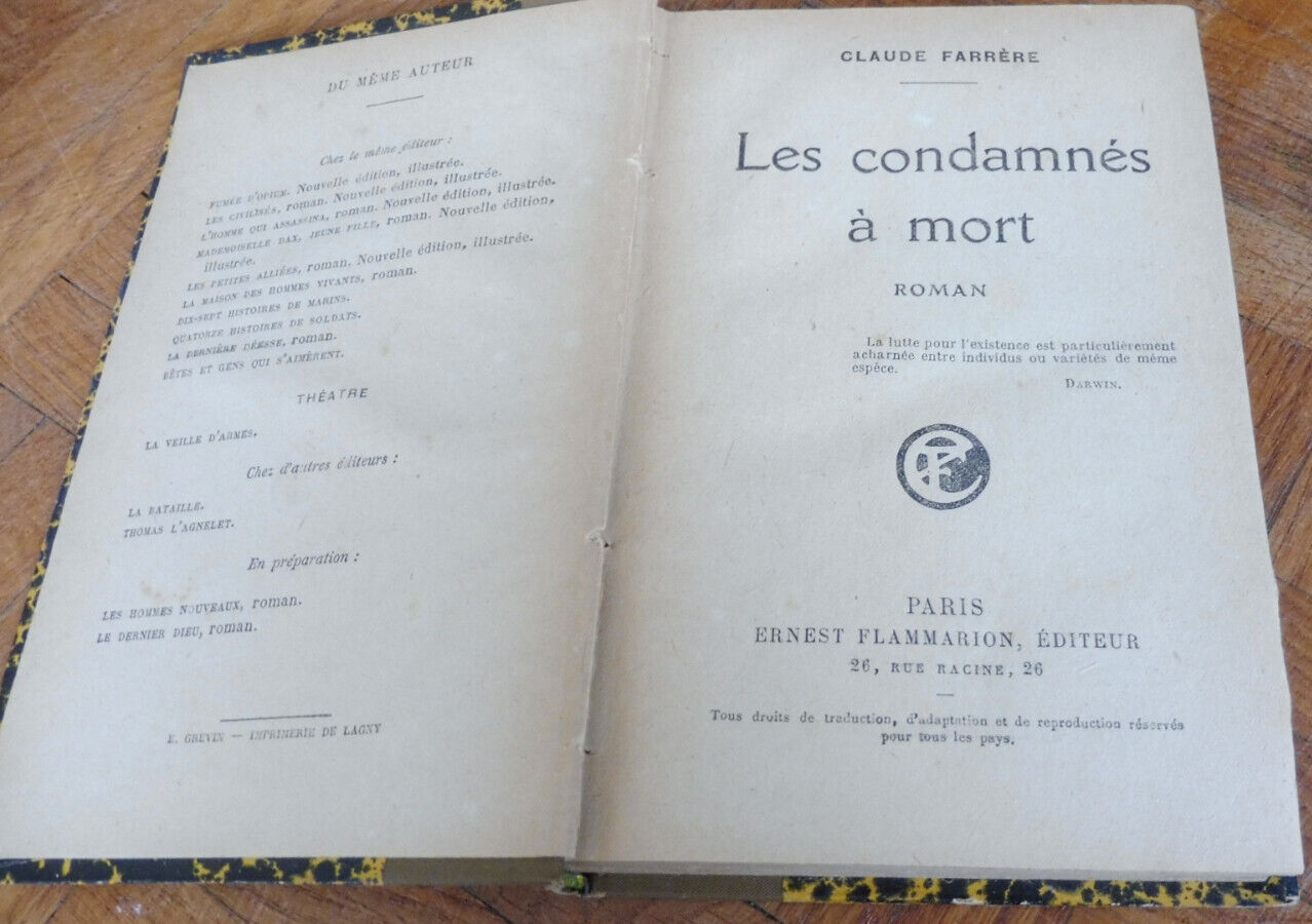 Les Condamnés à mort (Claude Farrère) s.d.