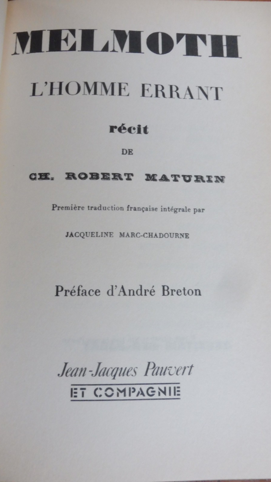 Melmoth. L'homme errant (Ch. Robert Maturin) 1988