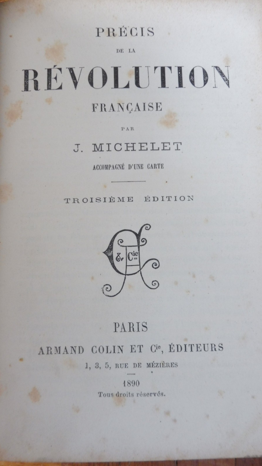 Précis de la Révolution Française (Michelet) 1890