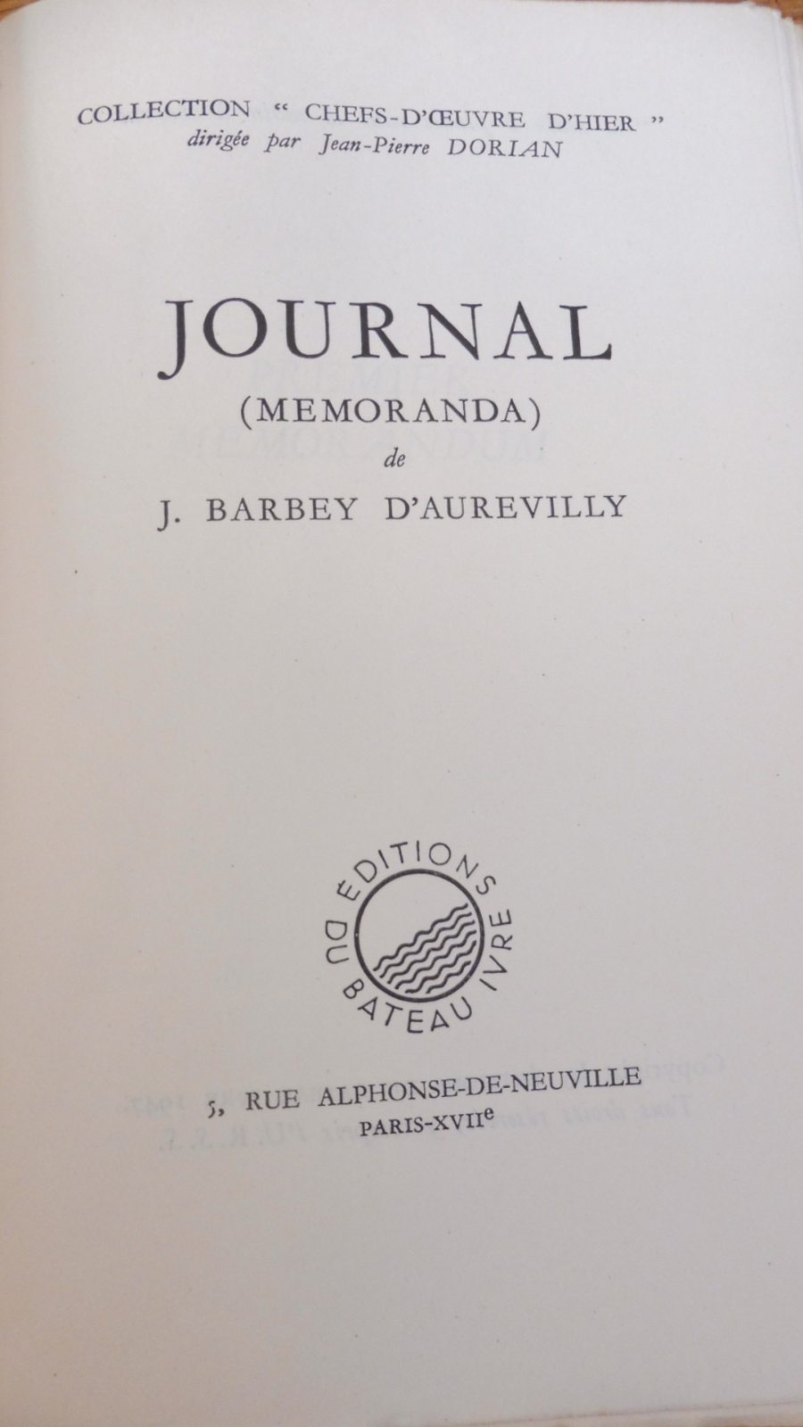 Journal (Barbey d'Aurevilly) 1947