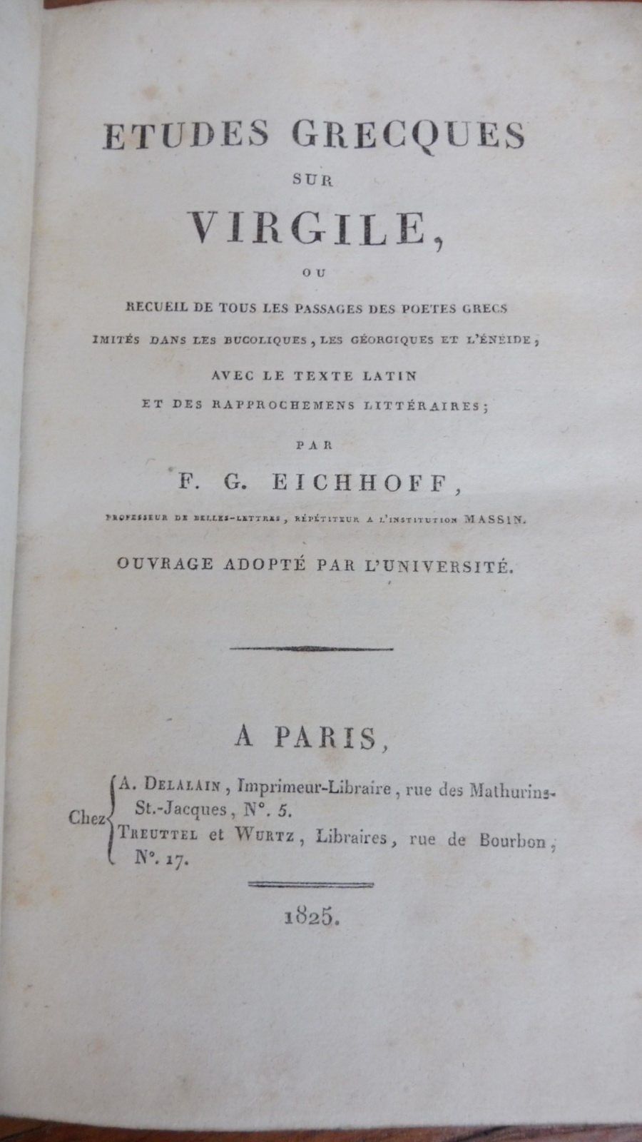 Etudes grecques sur Virgile (F. G. Eichoff) 1825 3/3