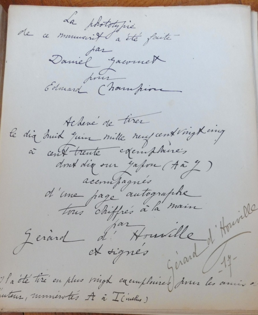 Vingt Poèmes (Gérard d'Houville) 1925 JACOMET ENVOI