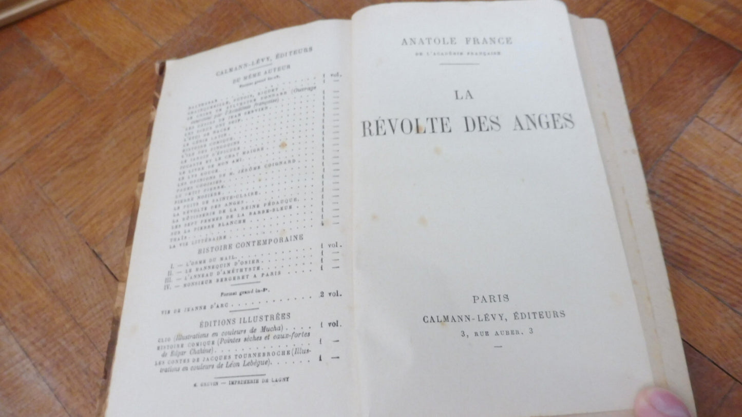 La Révolte des anges (Anatole France) 1920
