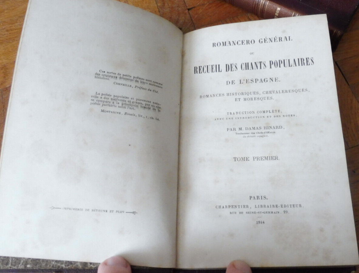 Romancero général ou recueil de chants de l'Espagne (Damas Hinard) 1844 2/2
