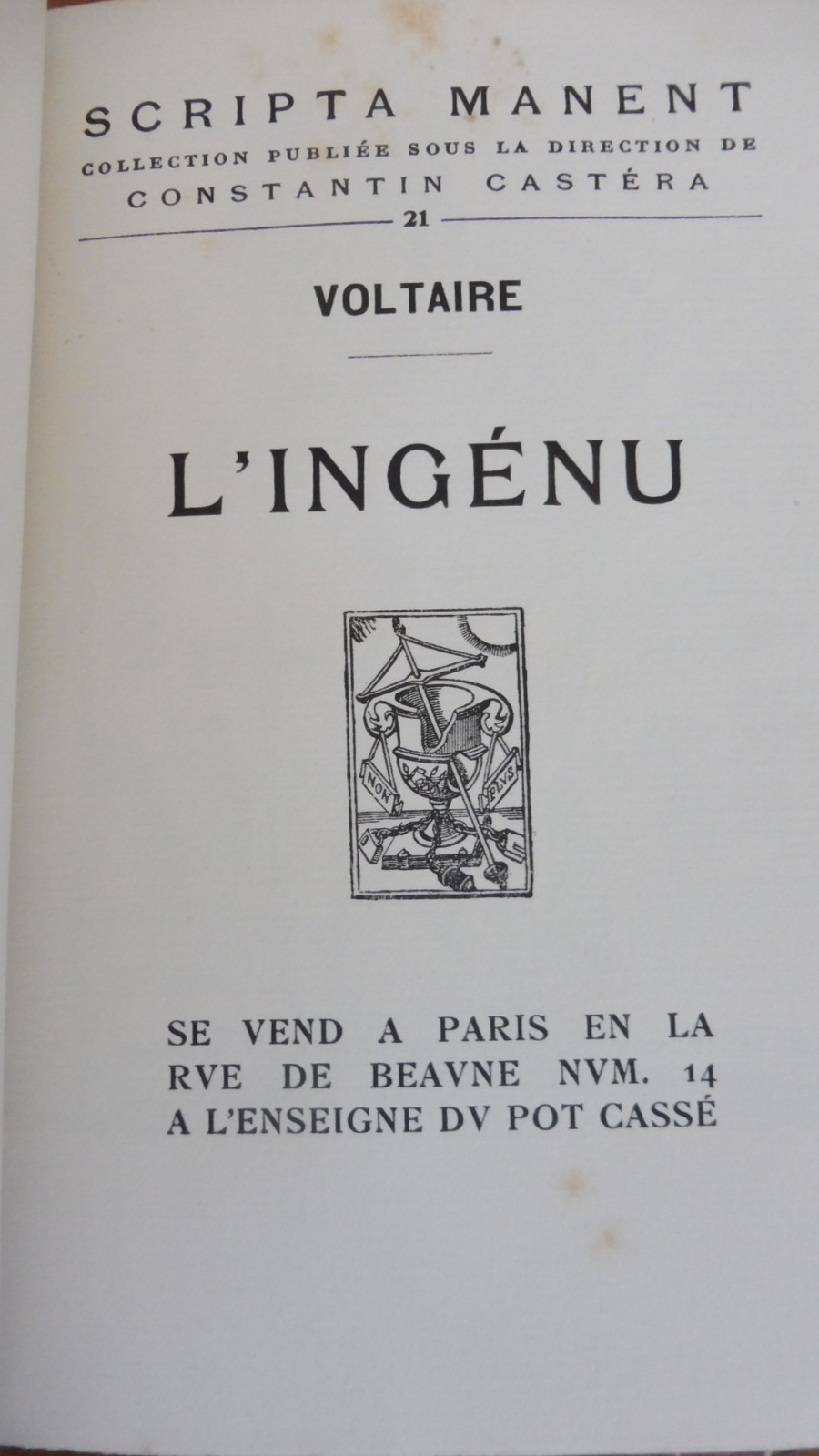 L'Ingénu (Voltaire) 1927 illus. Goor CHESTERFIELD