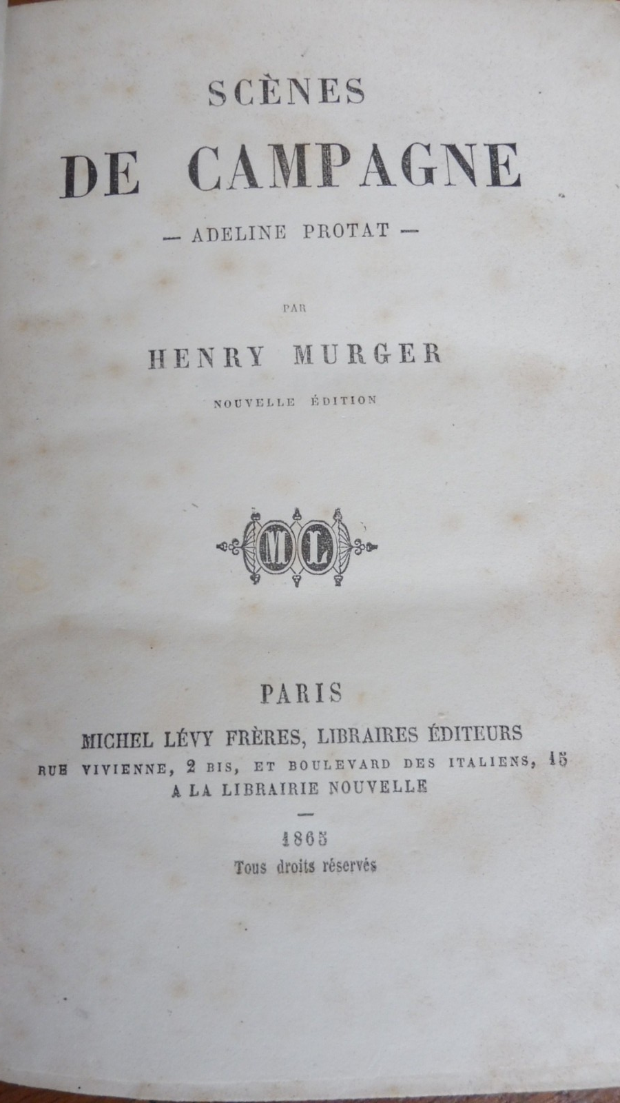 Scènes de campagne (Henry Murger) 1865