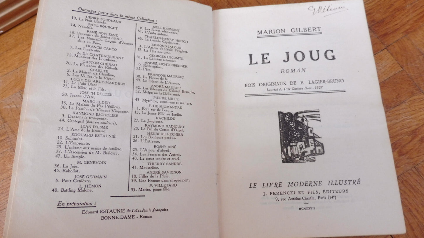Le Joug (Marion Gilbert) 1927 illus. Lagier-Bruno
