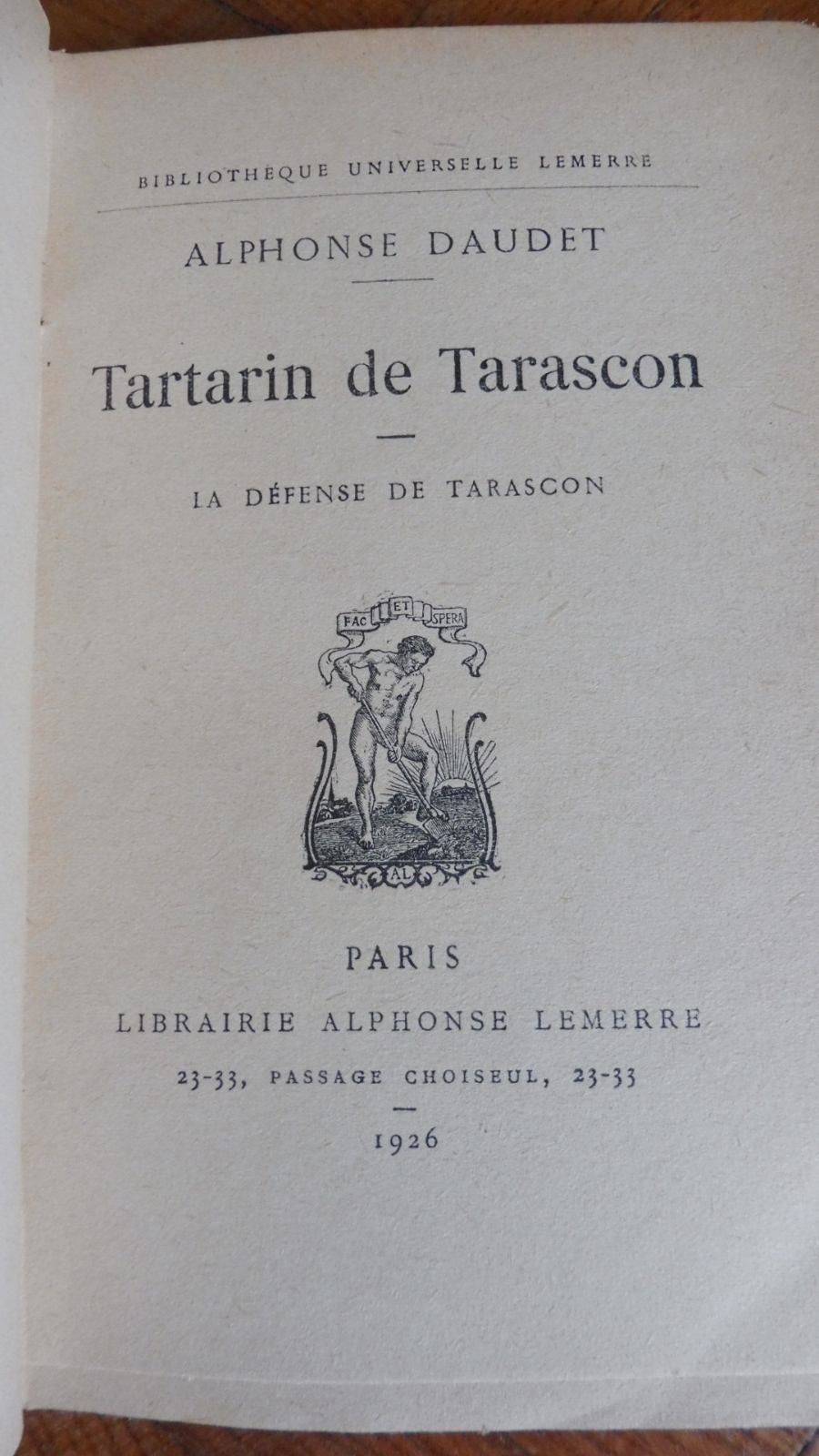 Tartarin de Tarascon (Daudet) 1926