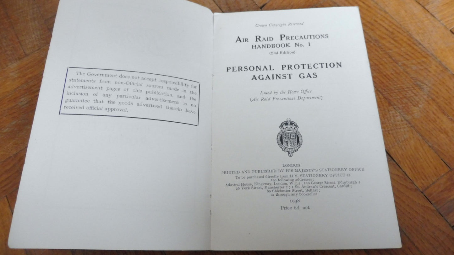 Personal protection against gas 1938