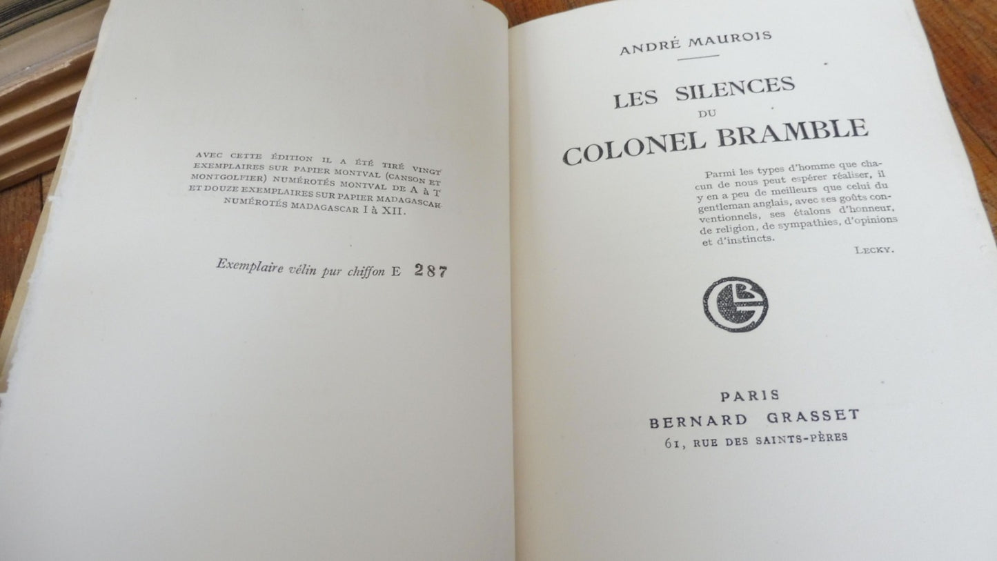 Les Silences du colonel Bramble (André Maurois) 1930 ENVOI