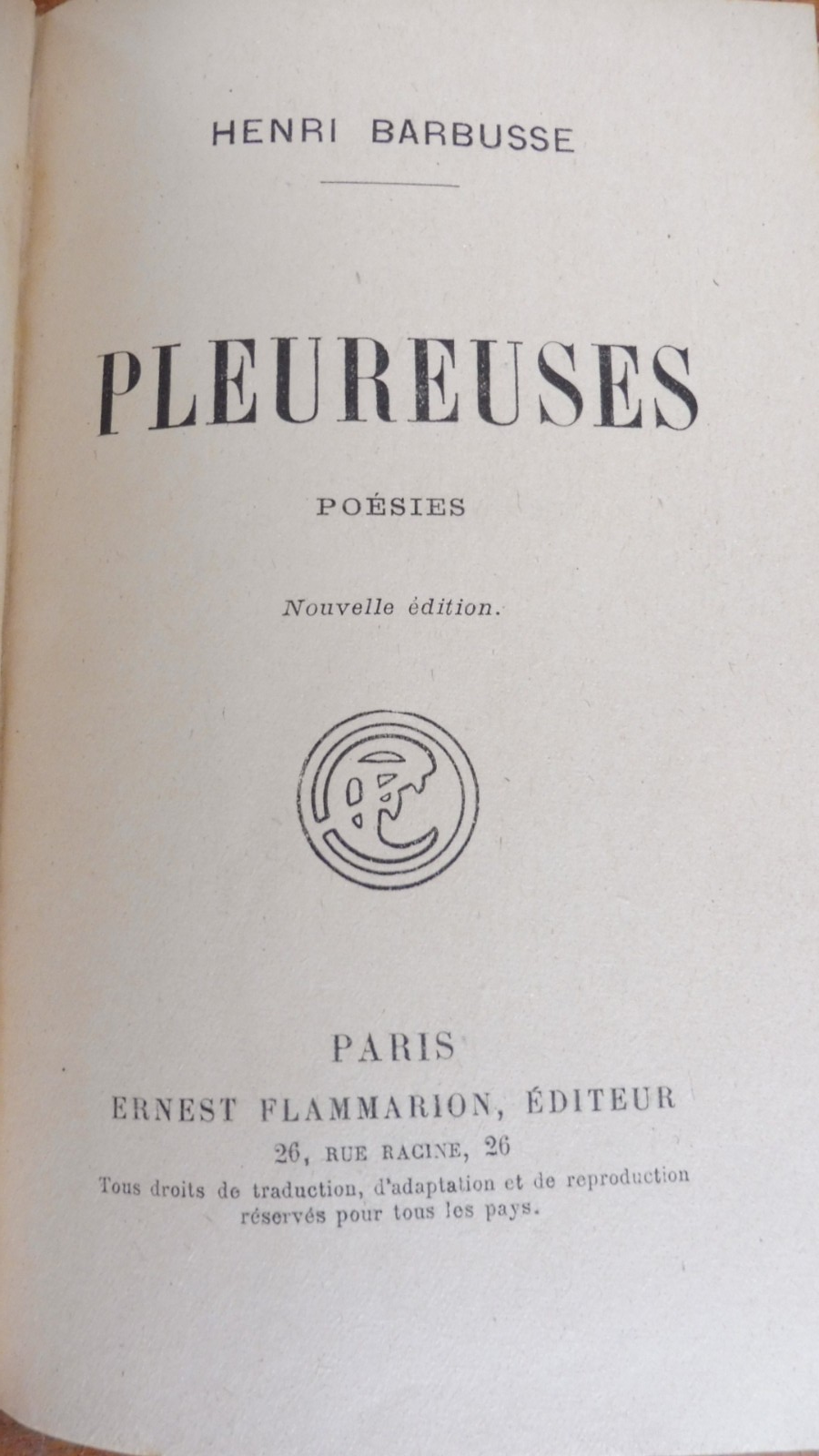 Pleureuses (Henri Barbusse) s.d. POESIE