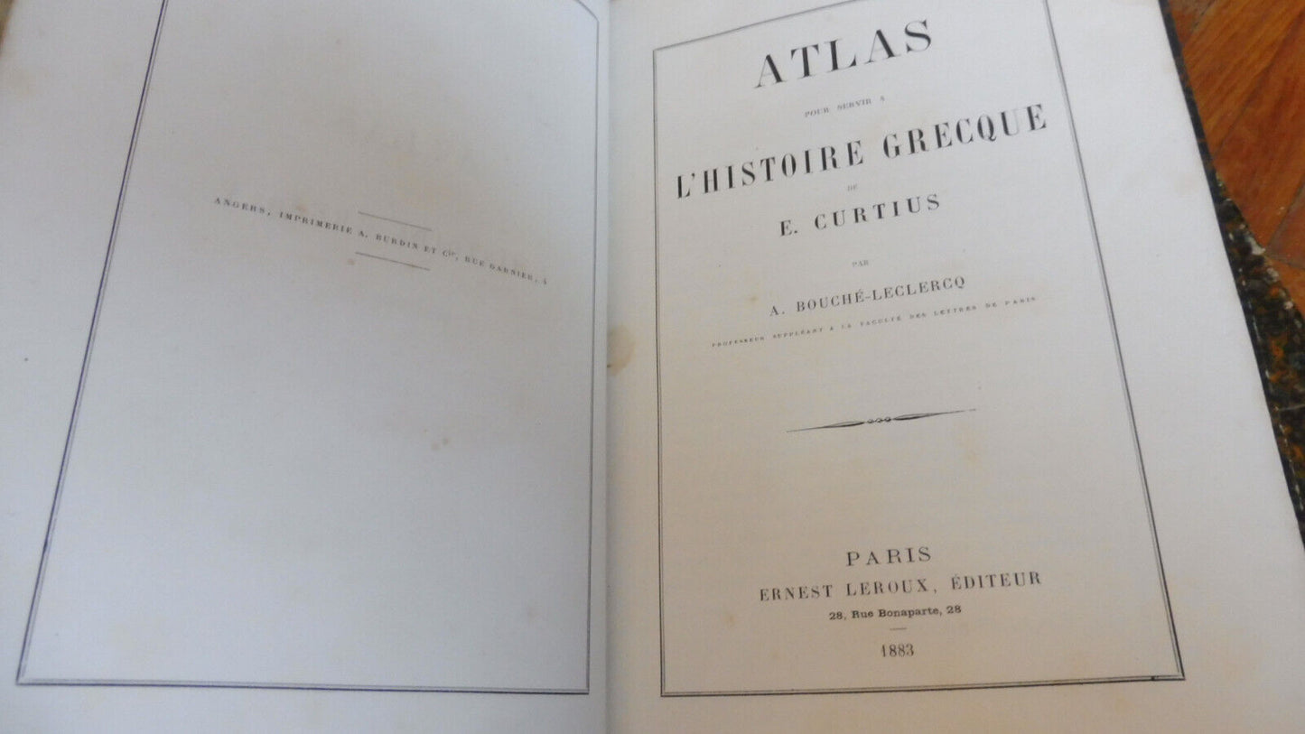 Histoire Grecque (Ernest Curtius) 1880 5 vol.+atlas