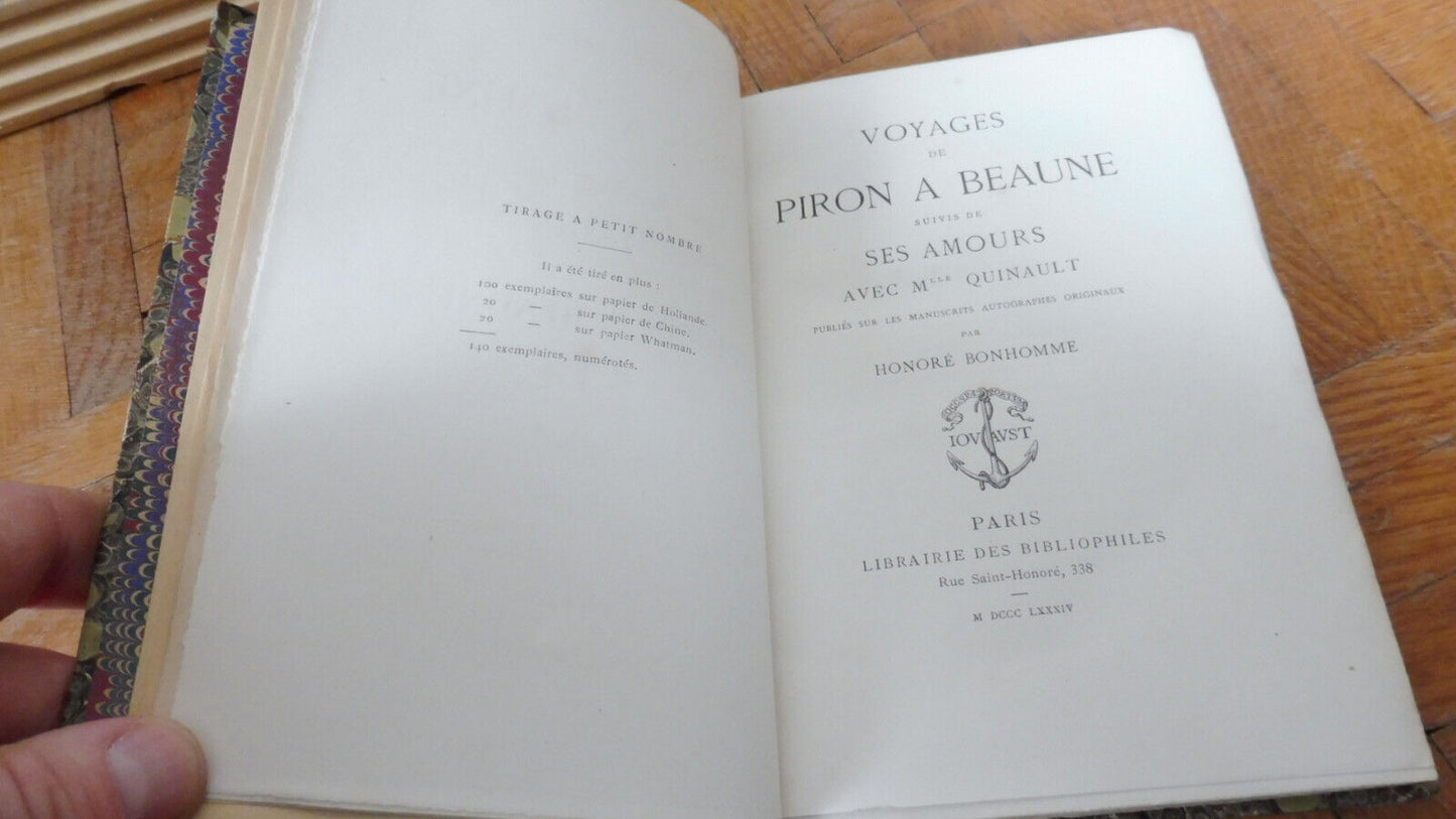 Voyage de Piron à Beaune suivis de ses amours avec Mlle Quinault 1884