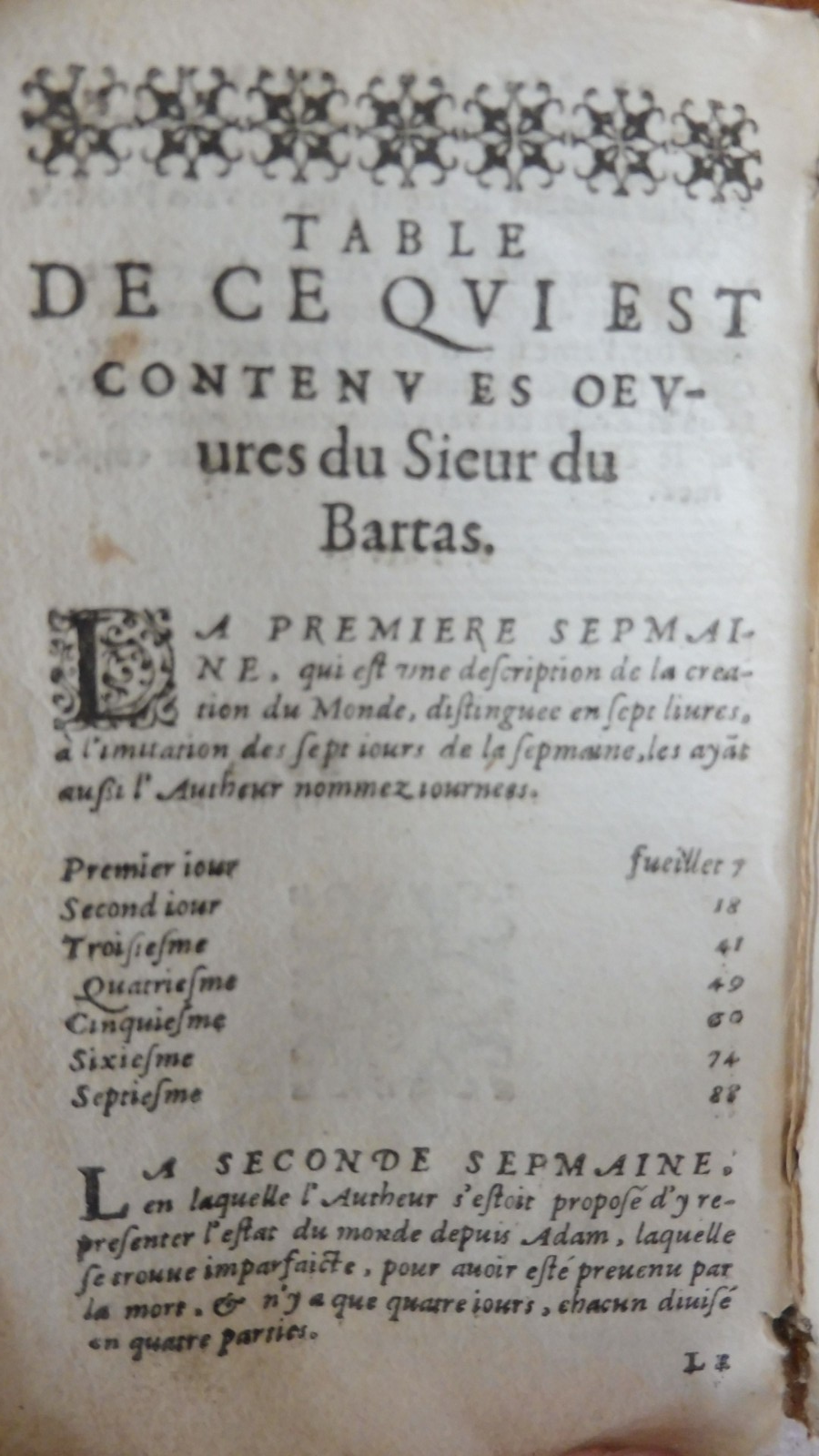 Oeuvres poétiques de Guillaume de Salluste 1606
