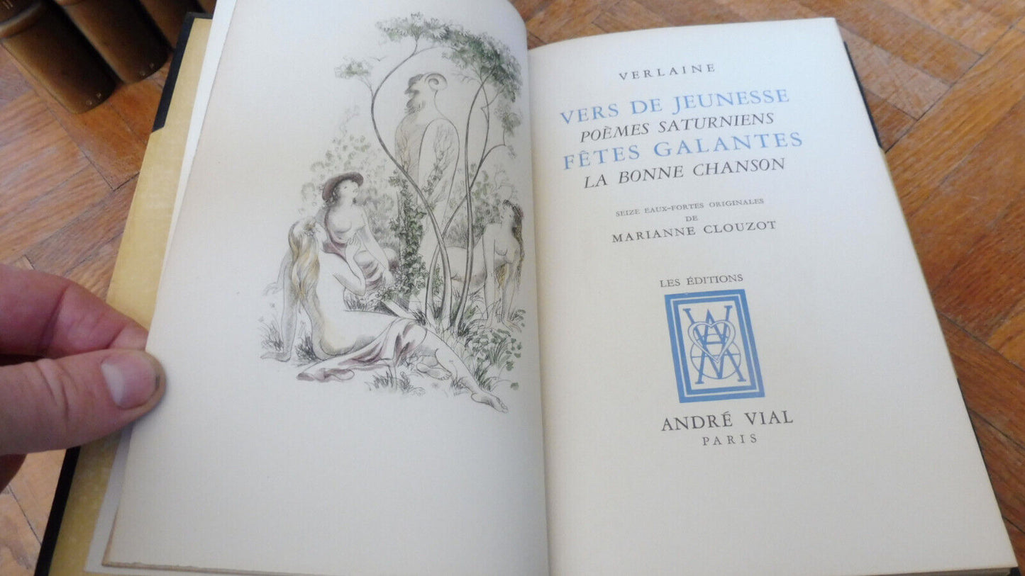Oeuvres poétiques de Verlaine 1948 Illus. Clouzot VELIN 6/6