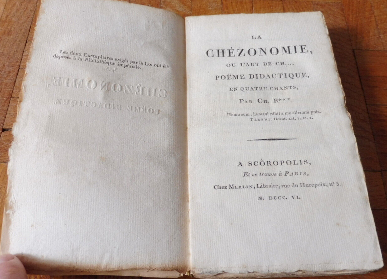 La Chézonomie ou l'art de ch... (Ch. Remard) 1806 EO
