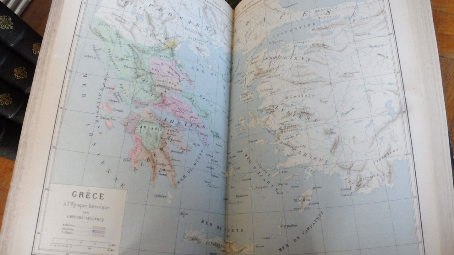 Histoire Grecque (Ernest Curtius) 1880 5 vol.+atlas