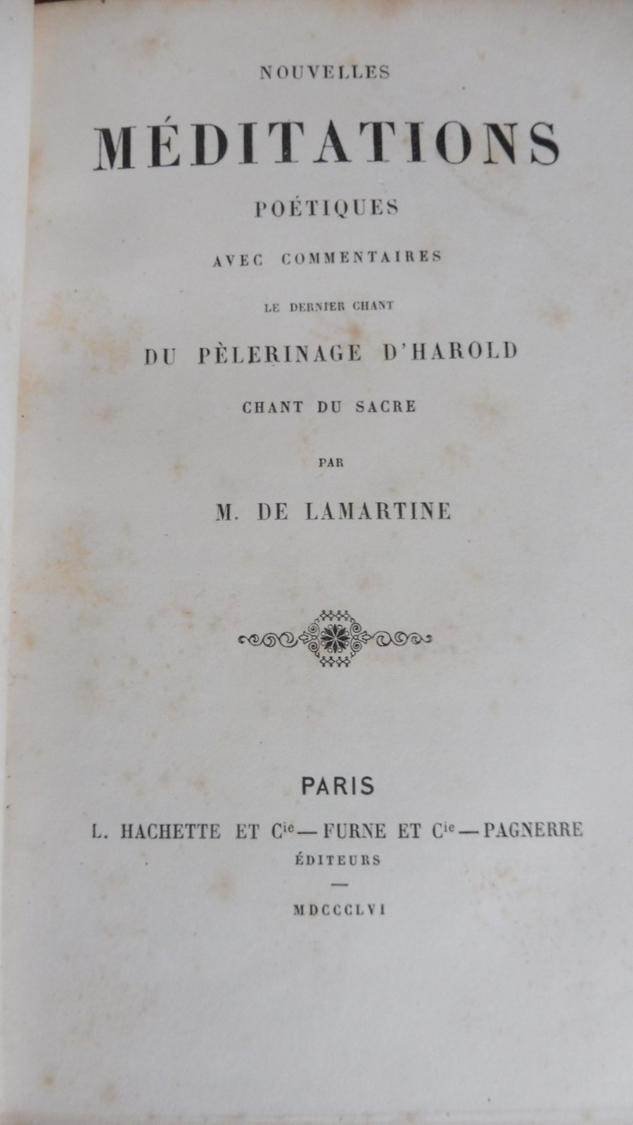 Premières méditations + Nouvelles méditations (Lamartine) 1855-56
