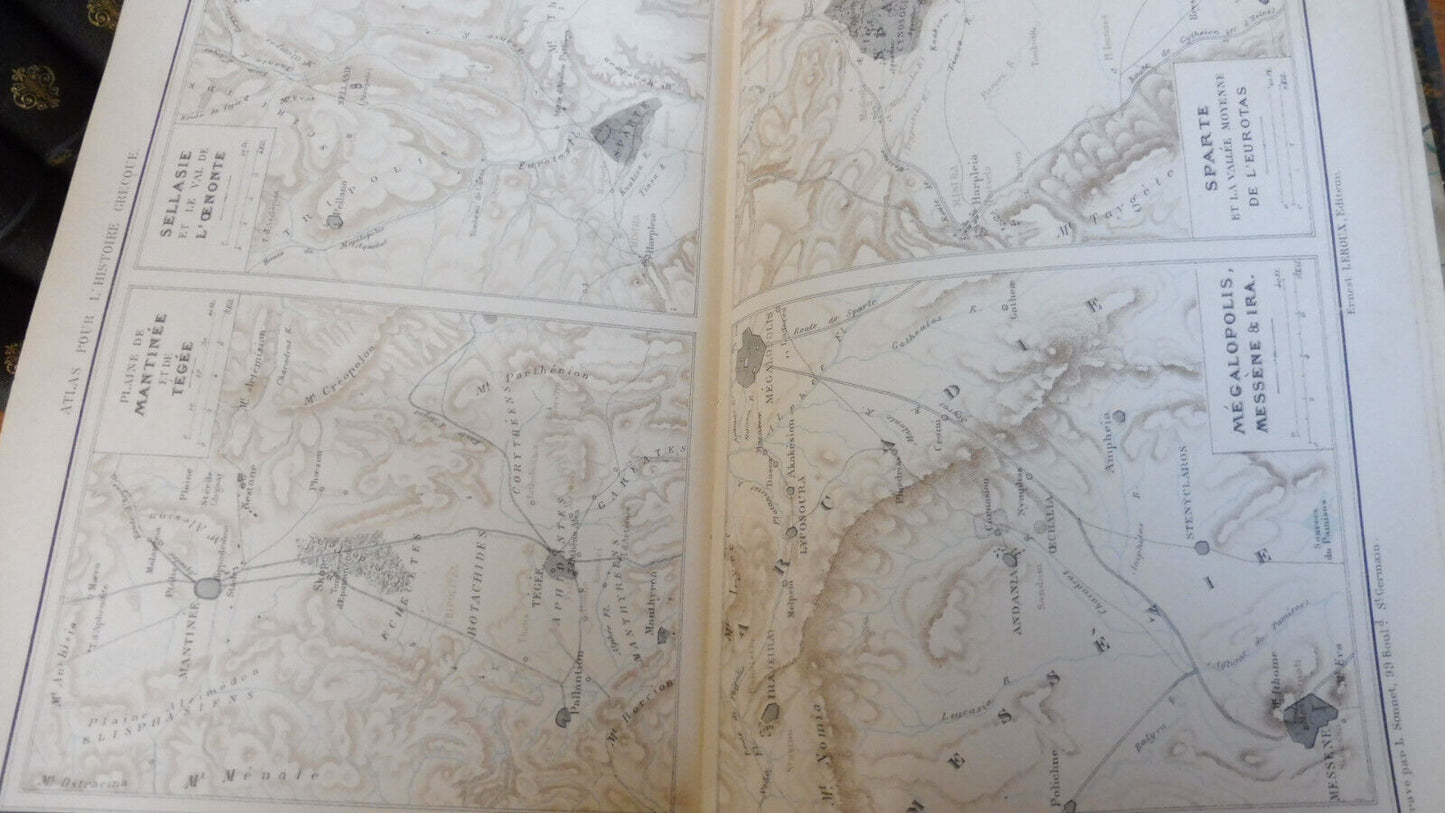 Histoire Grecque (Ernest Curtius) 1880 5 vol.+atlas