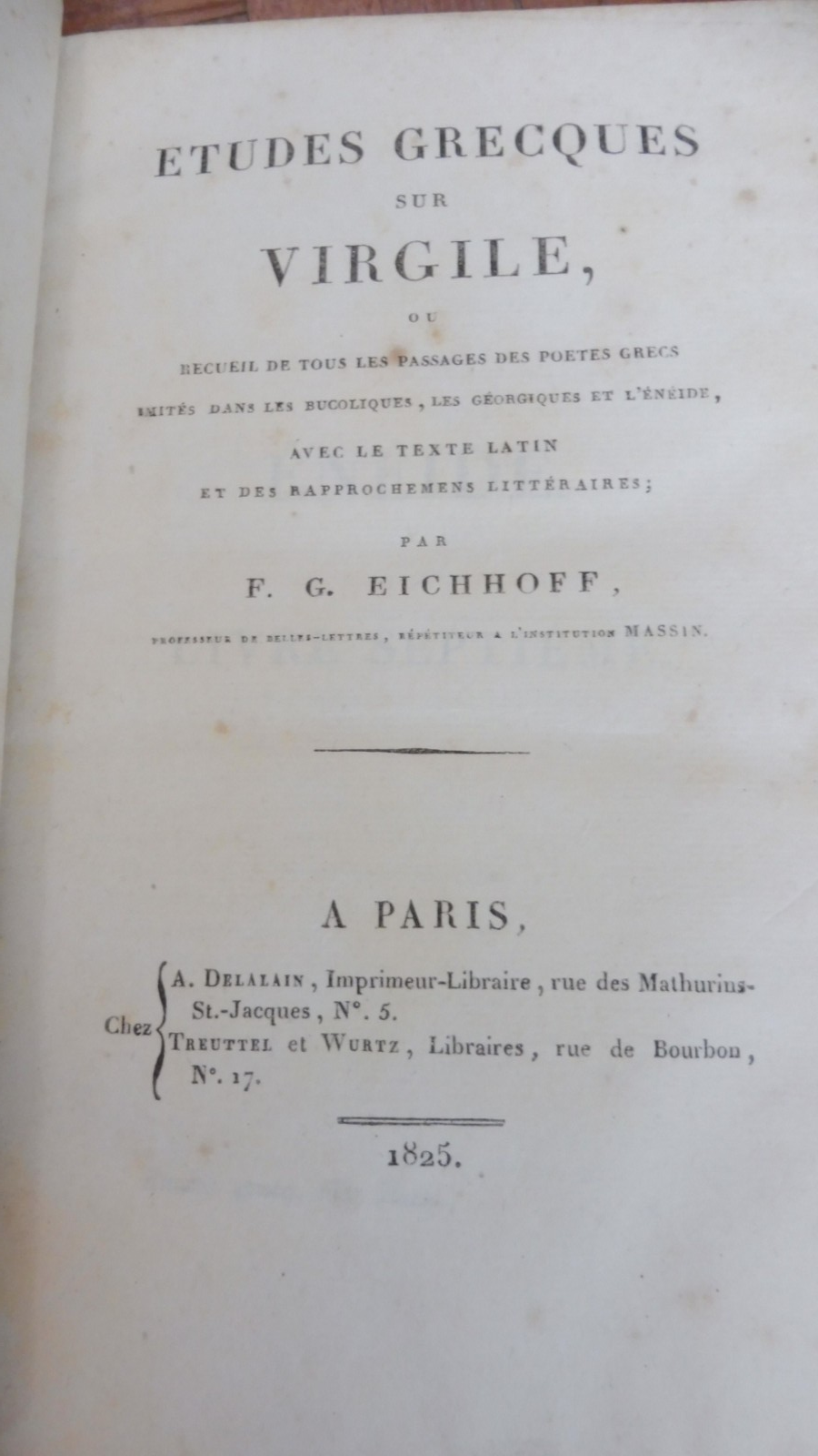Etudes grecques sur Virgile (F. G. Eichoff) 1825 3/3