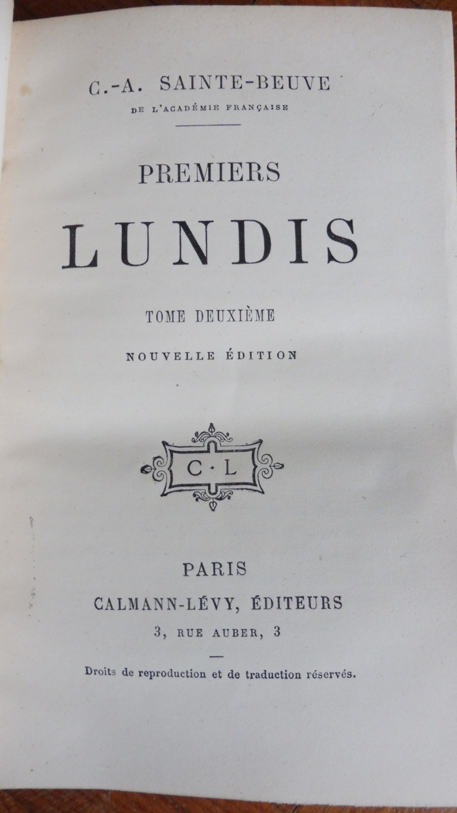 Premiers lundis (Sainte Beuve) 1913 3 vol.
