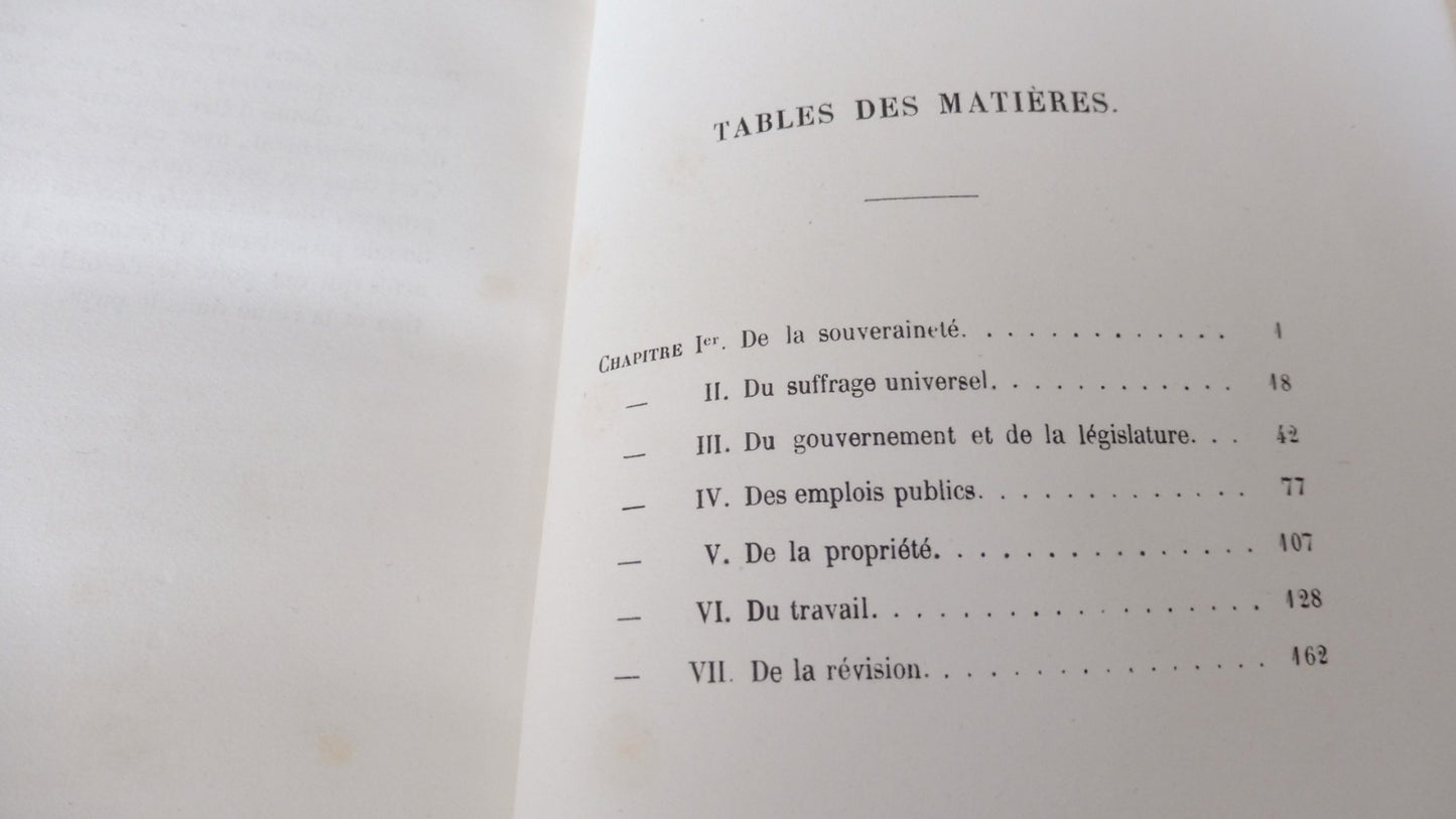 Questions constitutionnelles (M. De Barante) 1849