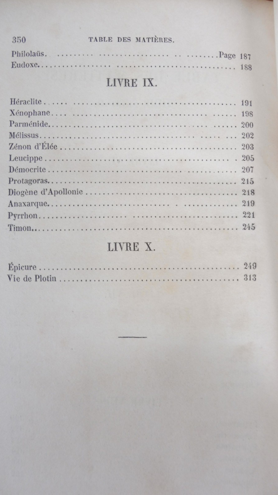 Diogène de Laerte (Ch. Zevort trad.) 1847 2 tomes en 1 vol. COMPLET