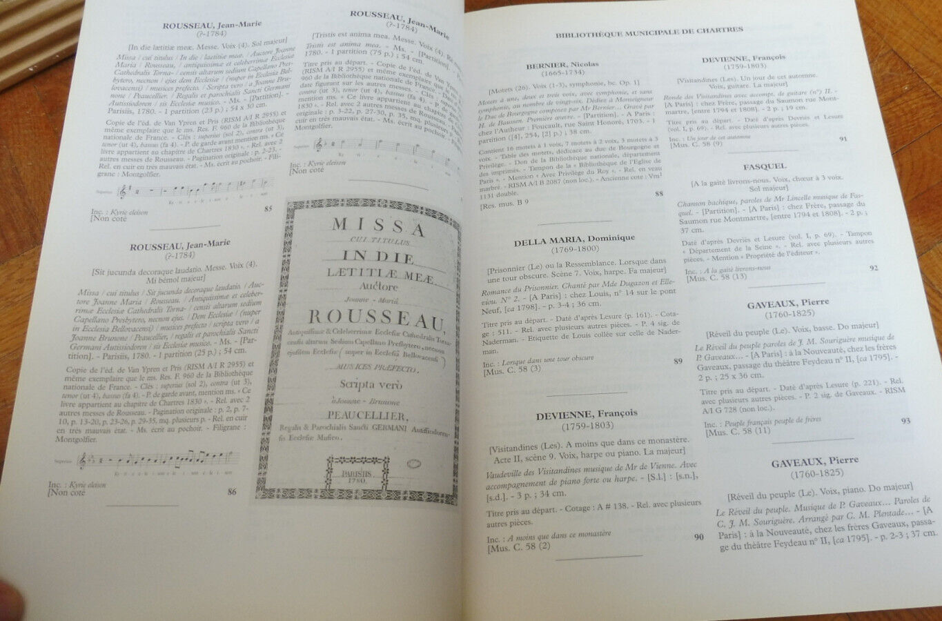 Catalogue des fonds musicaux anciens conservés en Région Centre 1995