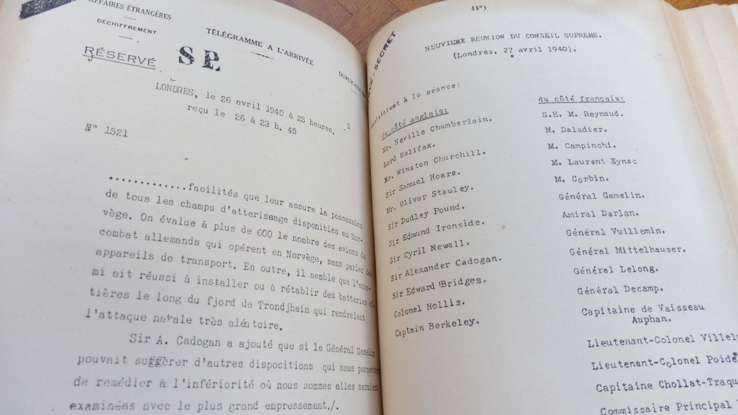 Les Documents secrets de l'Etat-Major Général Français 1941