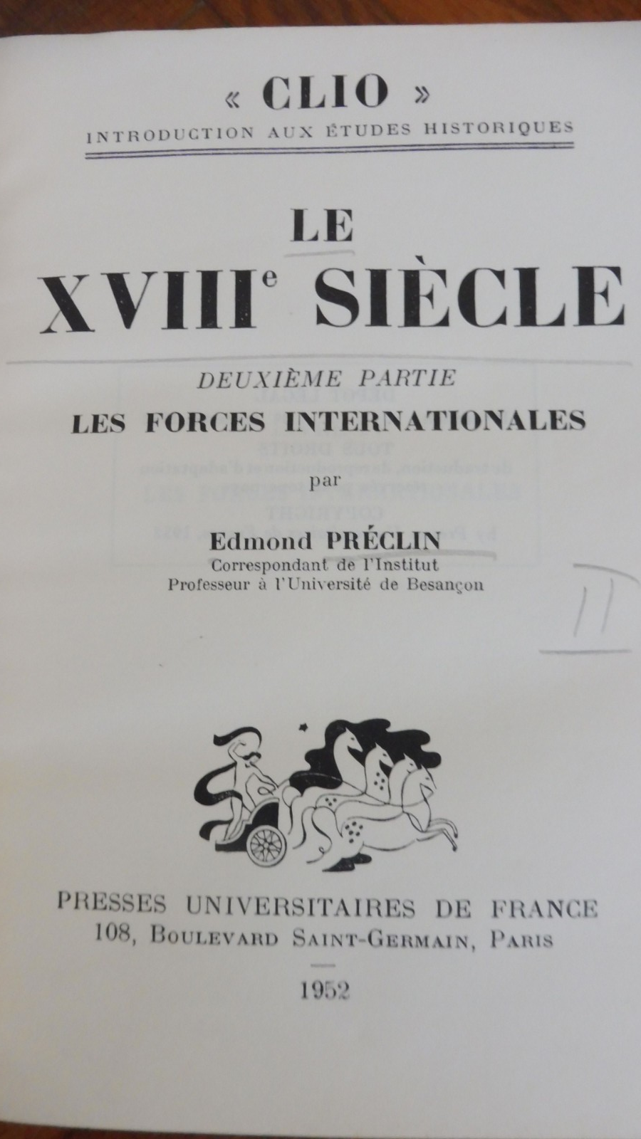 Le XVIIIe siècle (Edmond Préclin) 1952 2/2