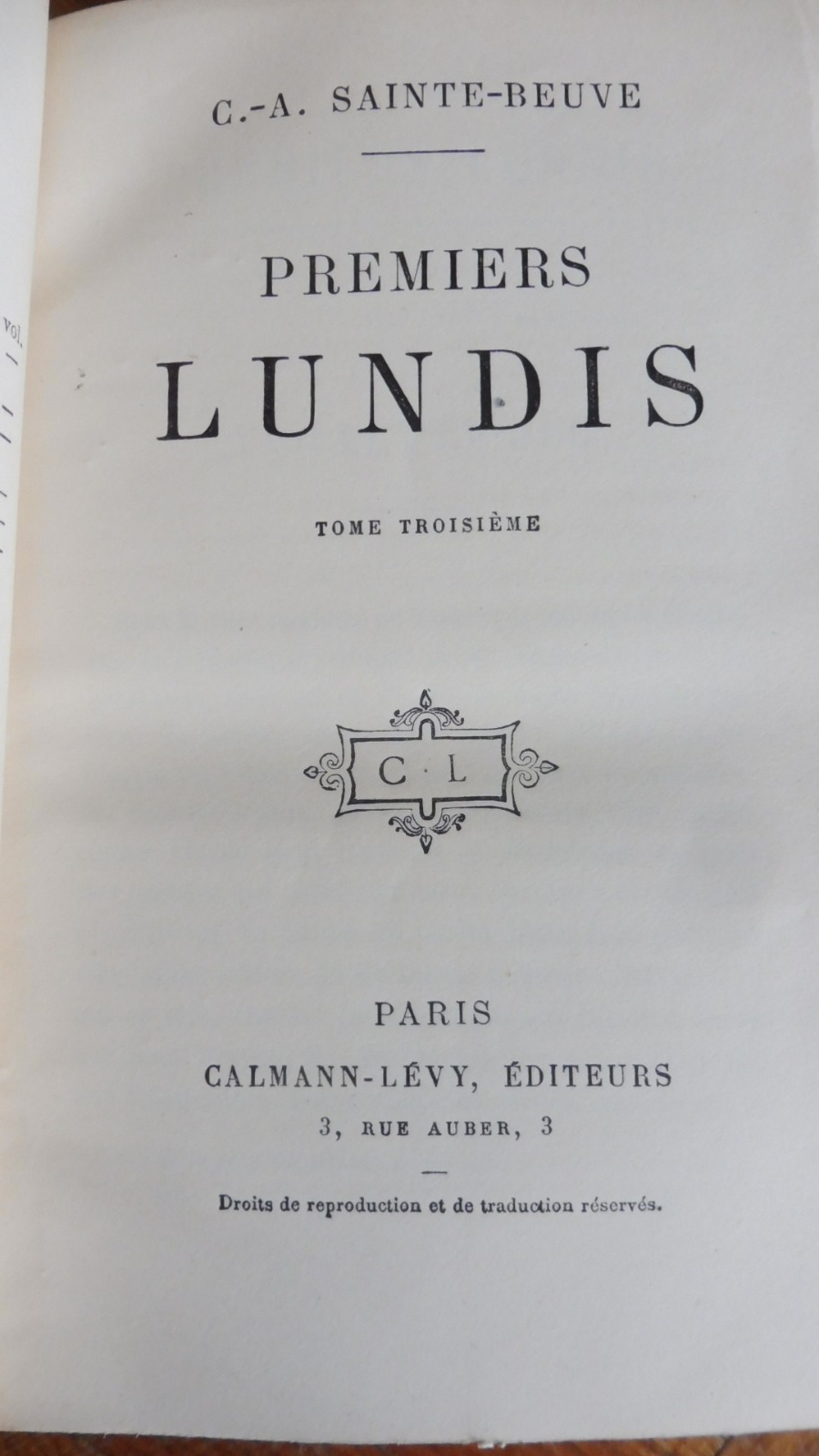 Premiers lundis (Sainte Beuve) 1913 3 vol.