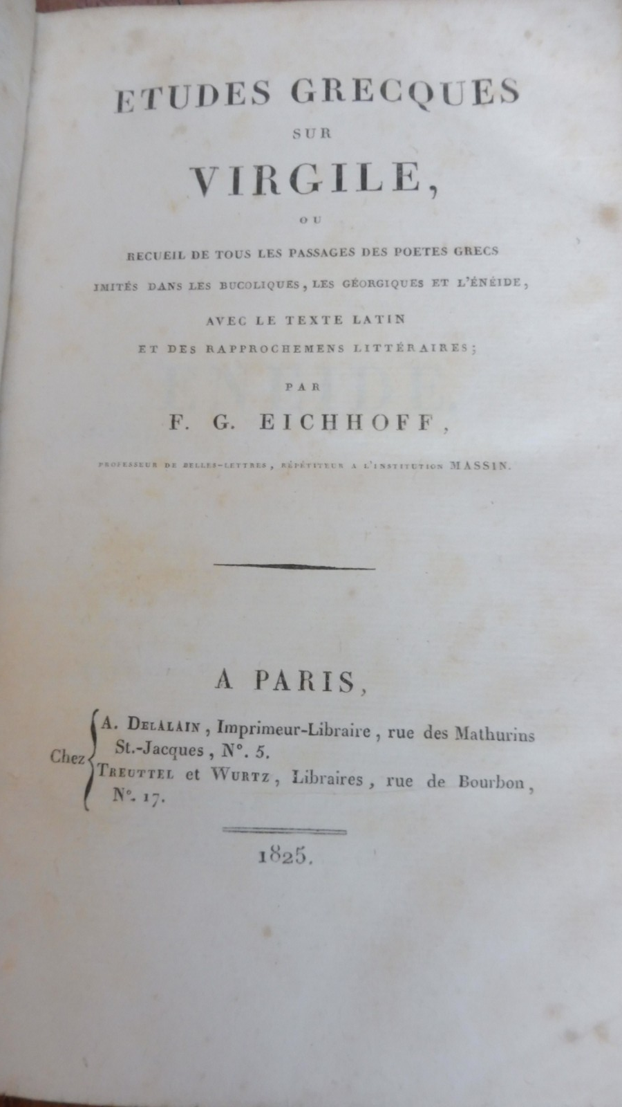 Etudes grecques sur Virgile (F. G. Eichoff) 1825 3/3