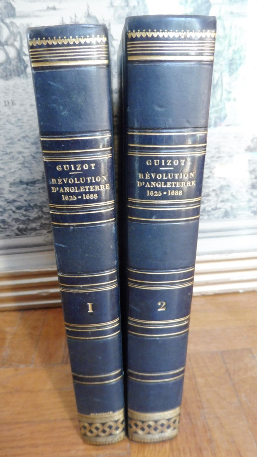Histoire de la révolution d'Angleterre (Guizot) 1841 2/2 Reliure signée