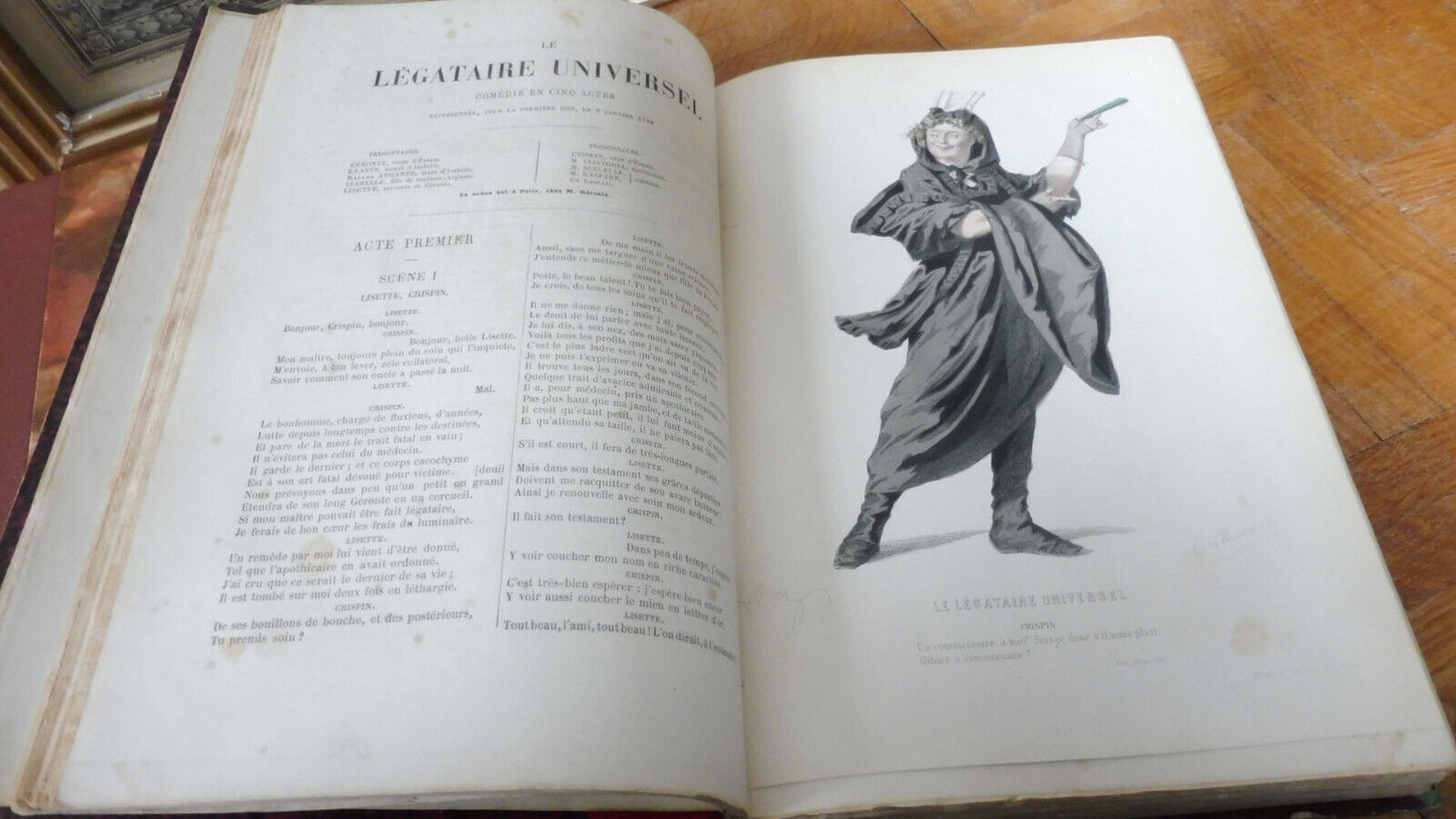Chefs-d'oeuvres dramatiques du 18e siècle (Beaumarchais...) 1872 illus. Geffroy