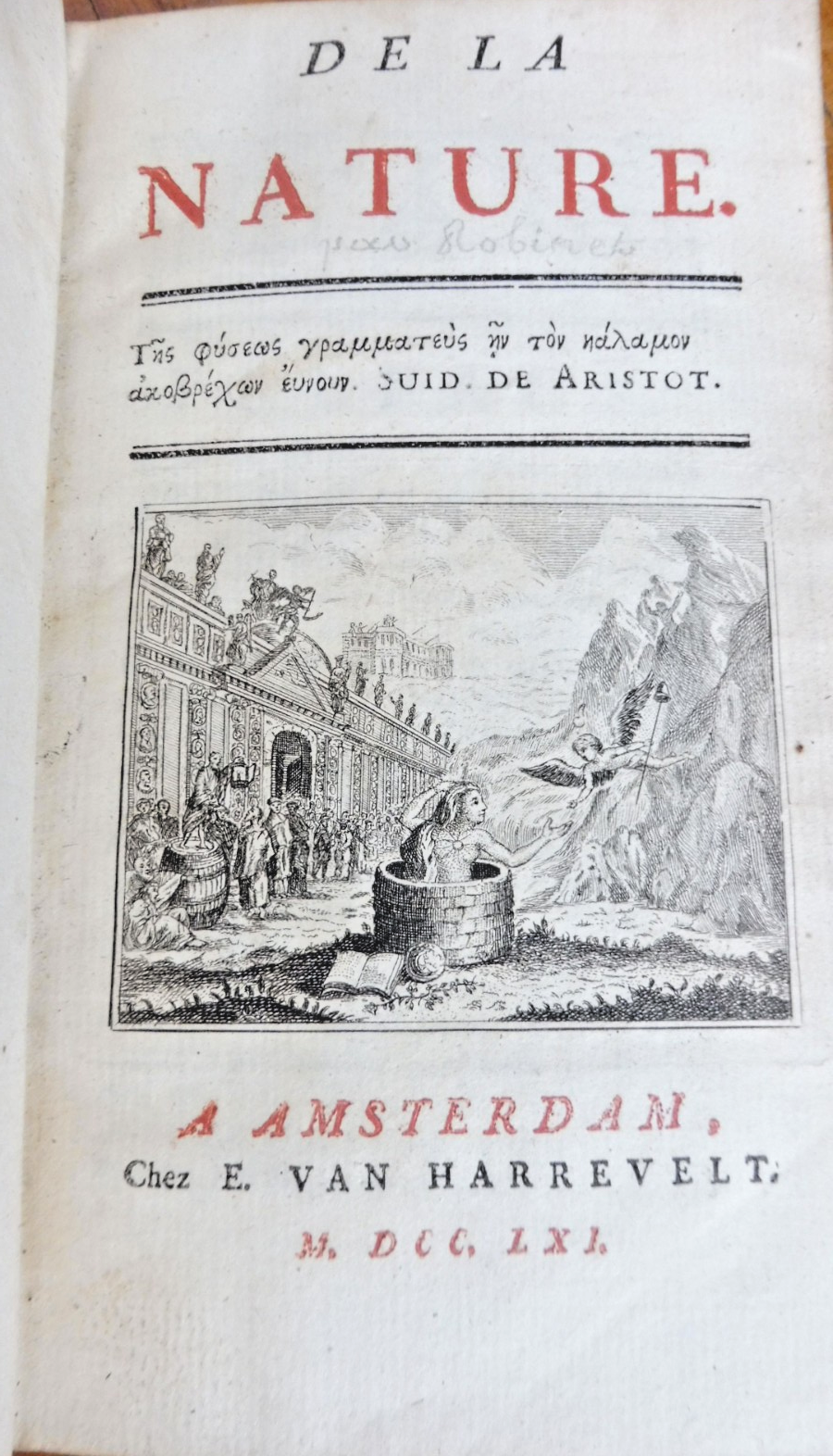 De la nature (Jean-Baptiste-René Robinet) 1761 EO EVOLUTIONNISME