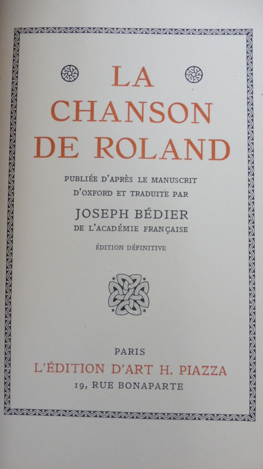 La Chanson de Roland (Bédier) 1944