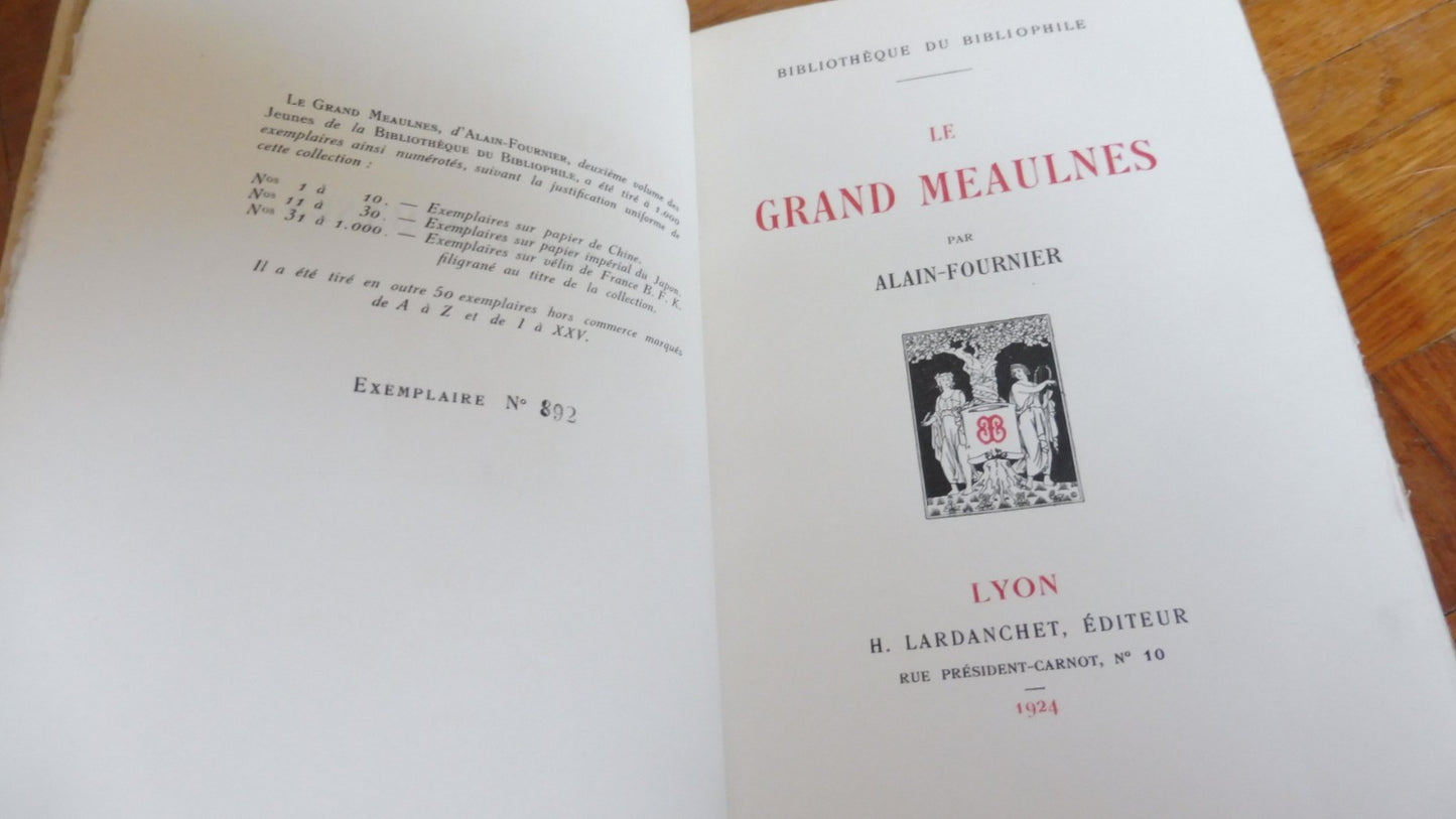 Le Grand Meaulne (Alain Fournier) 1924 VELIN