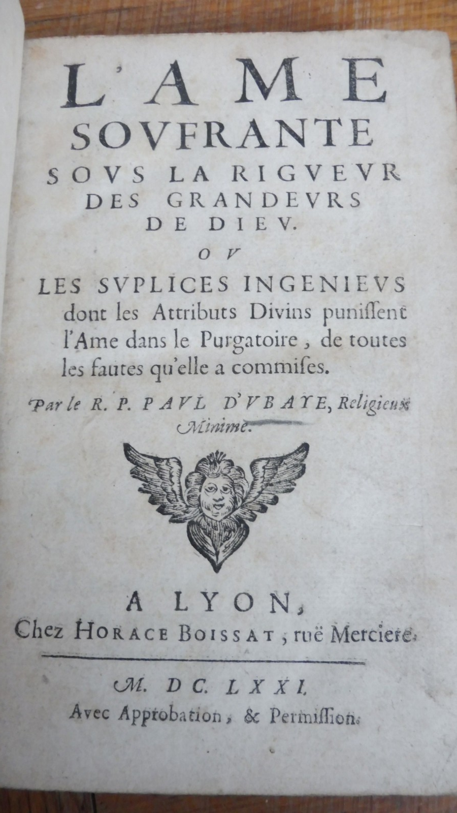 L'Âme souffrante sous la rigueur de la grandeur de Dieu (D'Ubaye) 1671