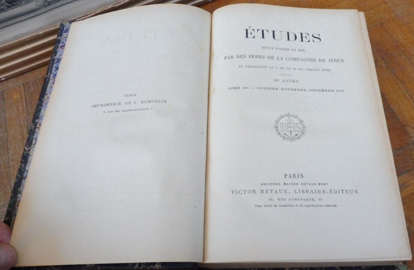 Etudes des jésuites oct., nov., déc. 1901