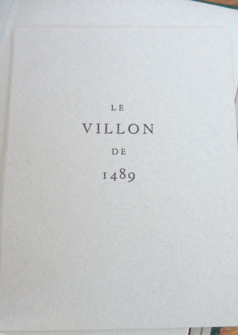 Le Villon de 1489 (François Villon) 1957