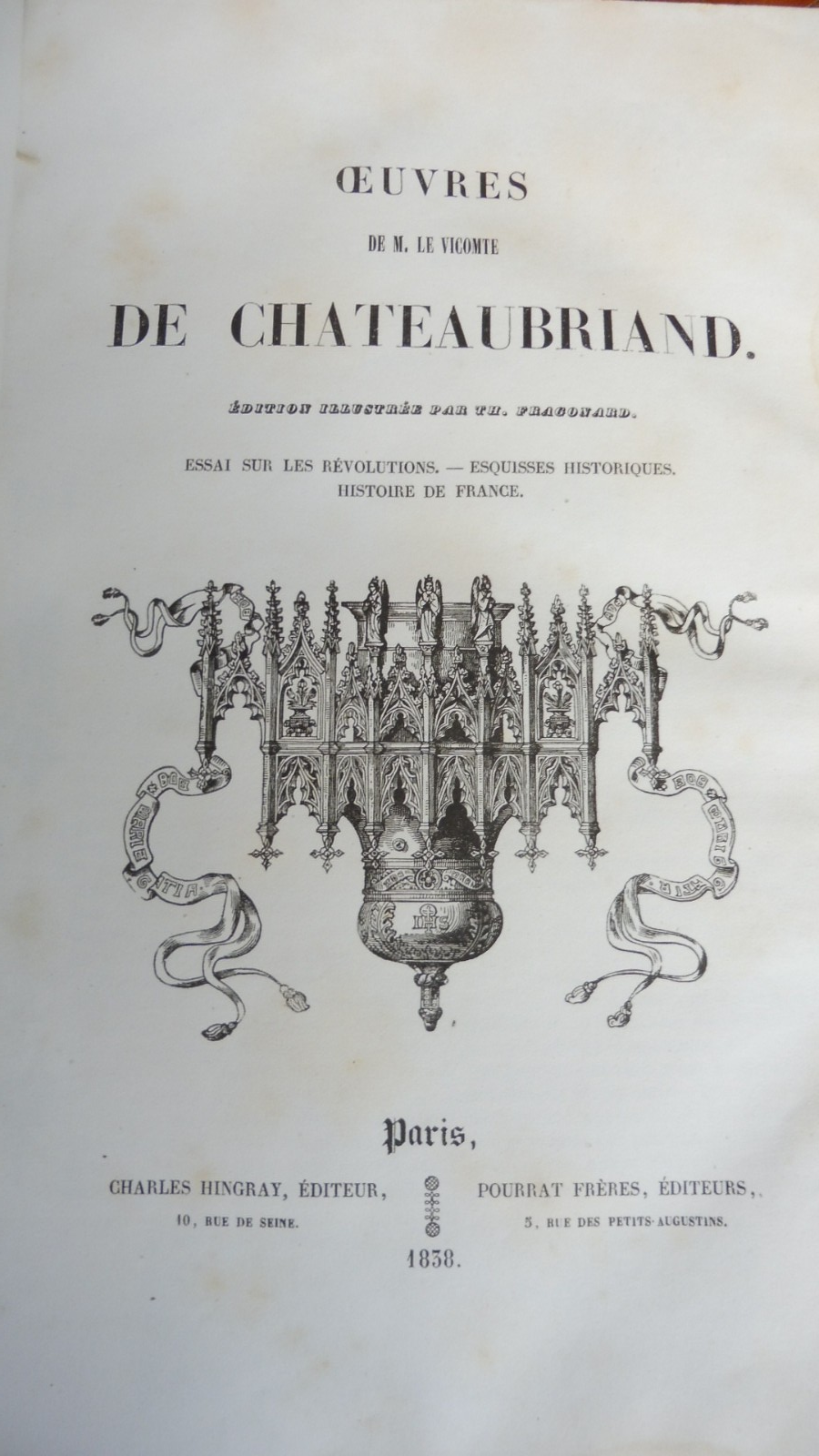 Oeuvres de Chateaubriand 1838 illus. Fragonard HISTOIRE