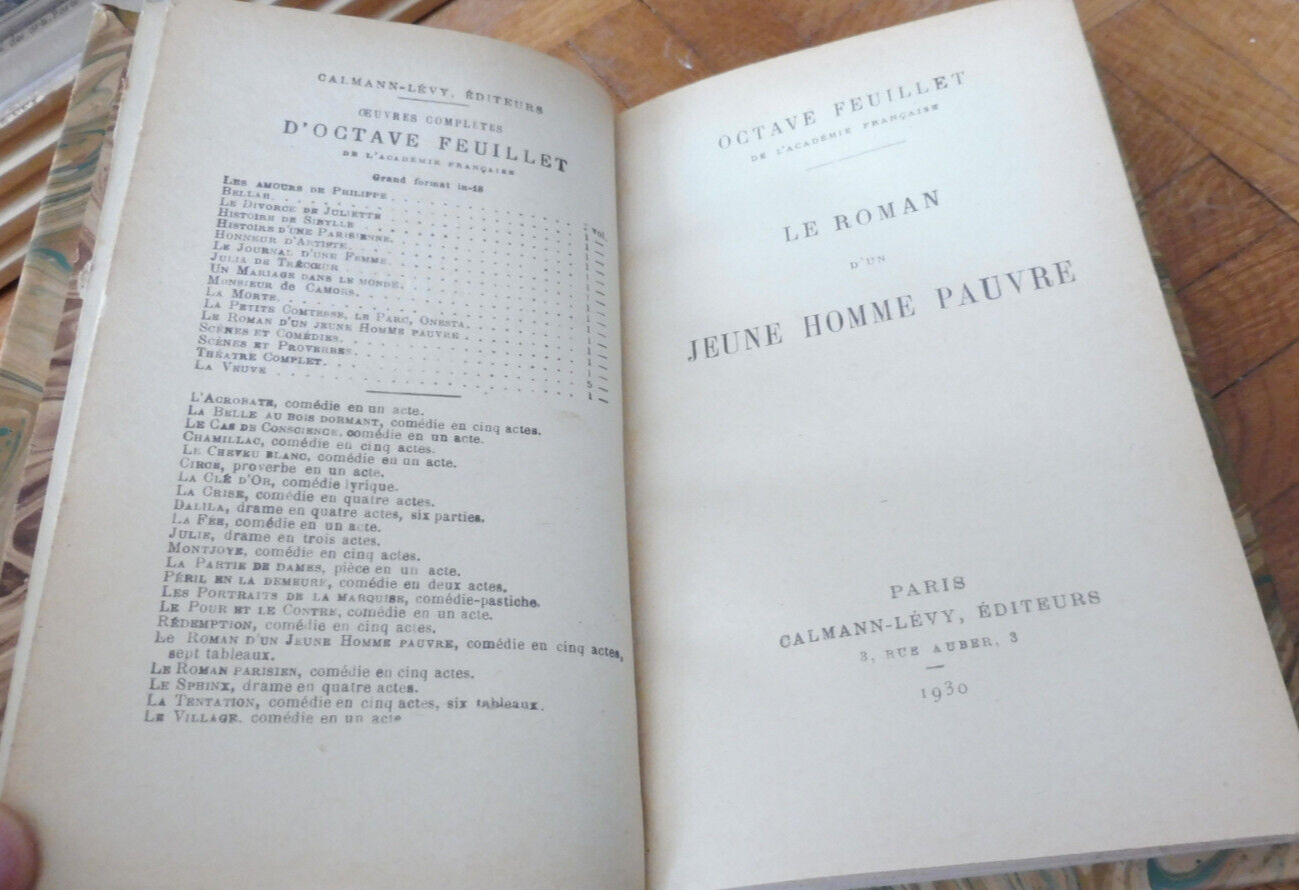 Le Roman d'un jeune homme pauvre (Octave Feuillet) 1930