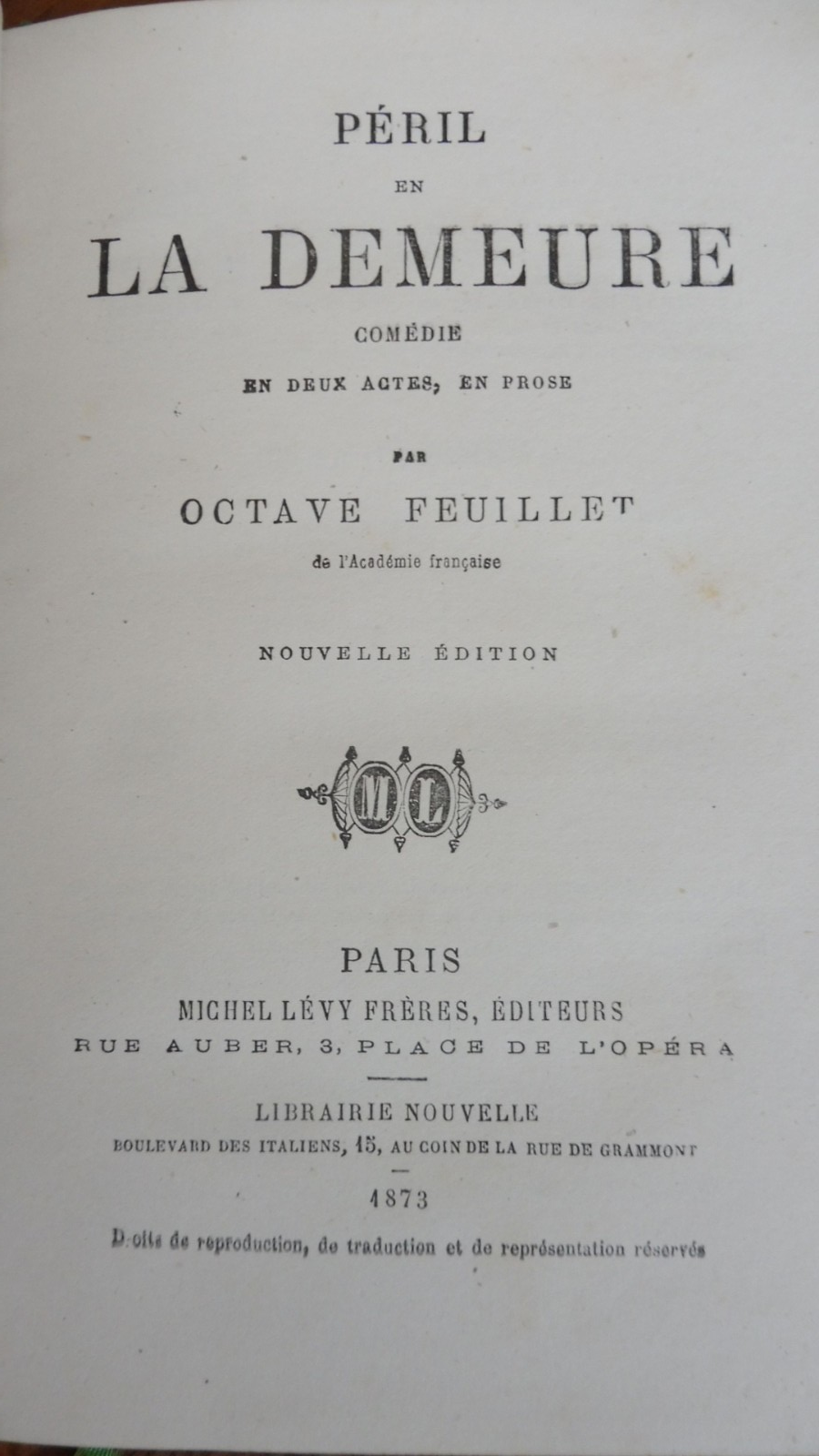 Péril en la demeure (Octave Feuillet) 1873