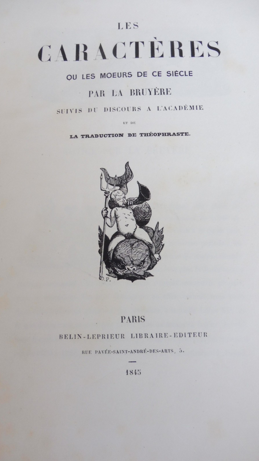 Les Caractères (La Bruyère) 1845