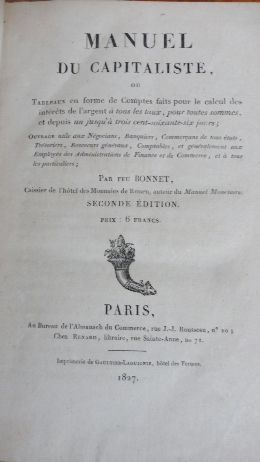 Manuel du capitaliste (Bonnet) 1827